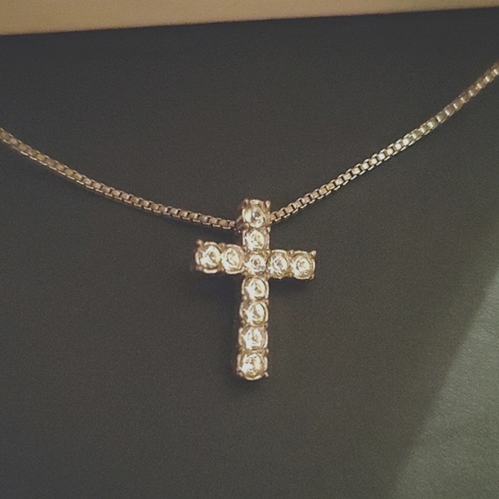 Silver Metal Chain Cross 💠✝️ 8.5" Chain Necklace - Picture 3 of 16